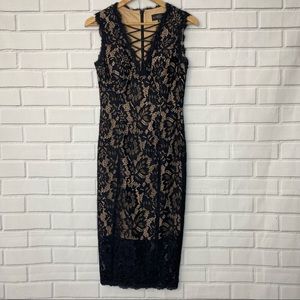 Betsy & Adam lace front tie up dress size 6